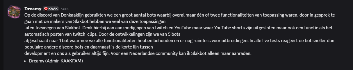 Review van Dreamy — Admin KAAKFAM